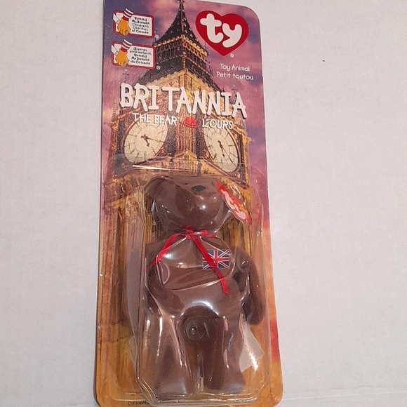 💚 Rare 2000 Britannia Mcds TY Beanie Bear - Picture 1 of 3